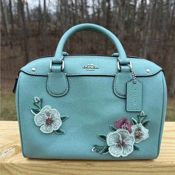 Coach Mini Bennett Satchel with Crossbody Strap, Blue/Teal EUC - Picture 1 of 8